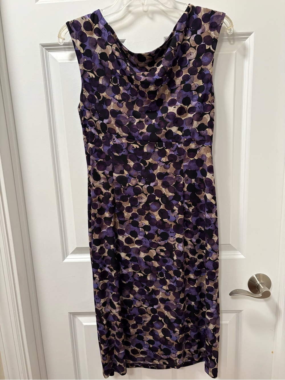 Dressbarn Sleeveless Plum & Taupe Pattern Dress 12